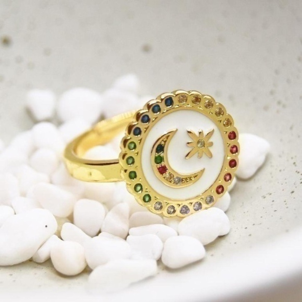 Colorful Moon Ring